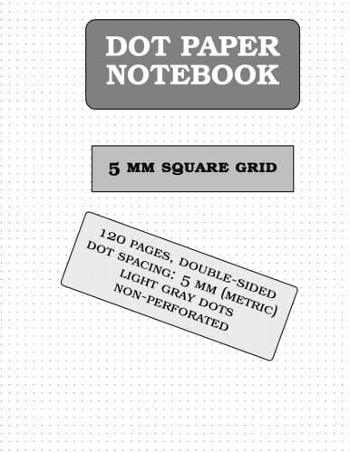 DOT Paper Notebook: 5mm square grid (metric, 120 pages): Size = 8.5" x 11", 120 pages, double sided, perfect binding