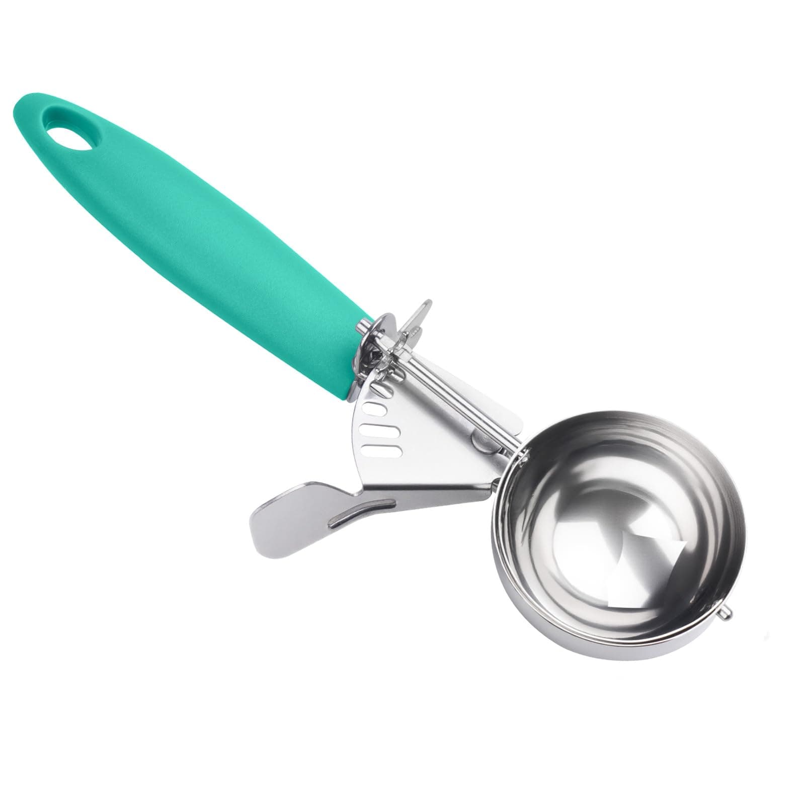 Portion Scoop, 2.75 OZ Disher Scoop, #16 Cookie Scoops, Green Handle, for Portion Control, Cookie Dough, Cupcake Batter, Ice Cream, Muffin, Mashed Potatoes