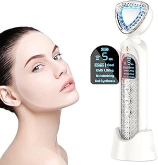 EMS Face Massager for Skin Care, 5 IN 1 Hot/Cold Facial Beauty Machine for Cleaning, Make-up Remover, Anti Aging, Wrinkle Removal, Skin Tightening