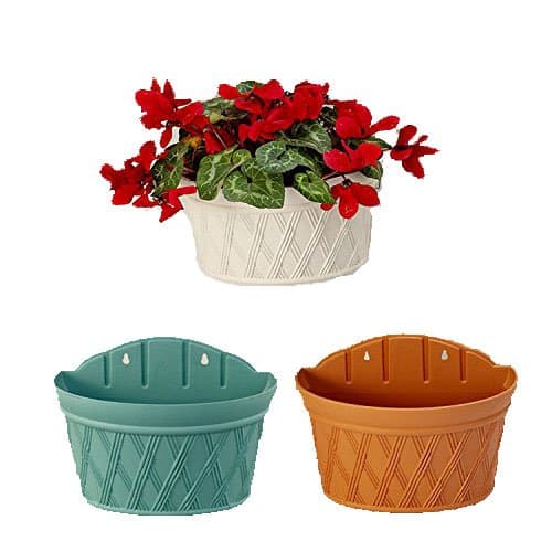 Candyqueen 1Pcs Wall-Mounted Planter Hanging Planter Flower Pot Plastic Planter Random Color