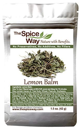 The Spice Way Lemon Balm - Dried Loose Leaf, Decaffeinated Herb (Melissa officinalis) Tea - No Additives, No Preservatives, Just Herbs we Grow and Sun-dry. 1.5 oz (Resealable Bag)