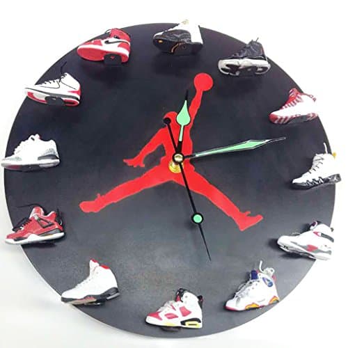 JLRQY Wall Clocks Sneaker 3D Mini Style Large Round Clock Personality Creativity Home Decoration,B