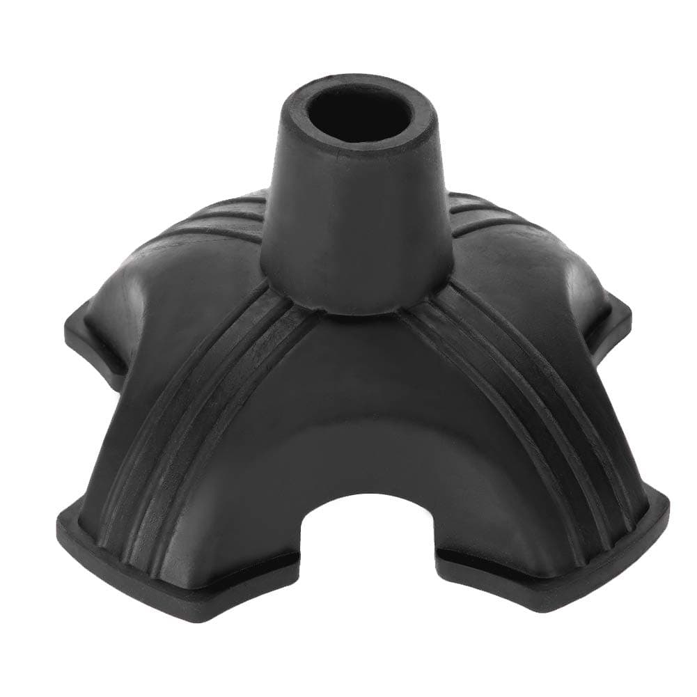 Huairdum Support Cane Tip, 4-Foot Self Standing Walking Stick Rubber Four Base Support Anti Skid Walking Cane Pad, Black