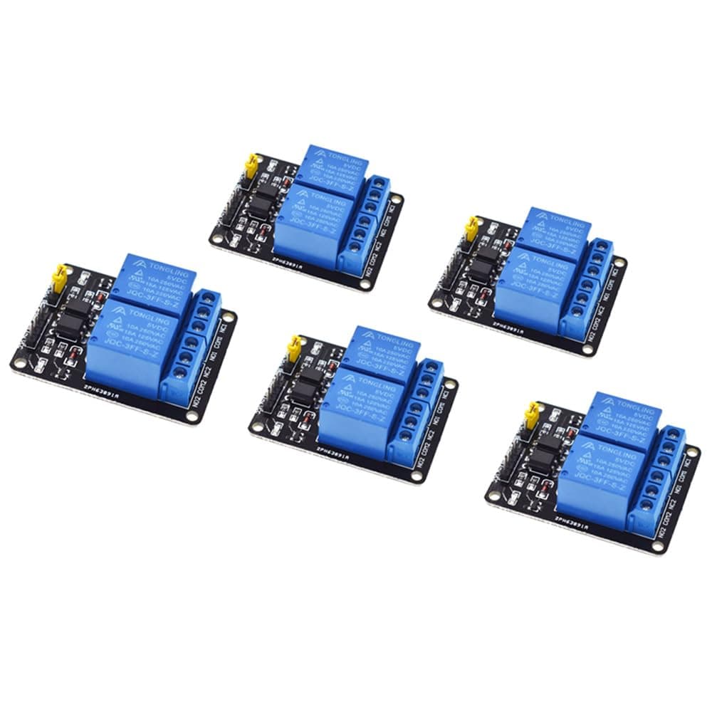 5pcs 2 Channel DC 5V 12V 24V Relay Module with Optocoupler Low Level Trigger Expansion Board (12V)