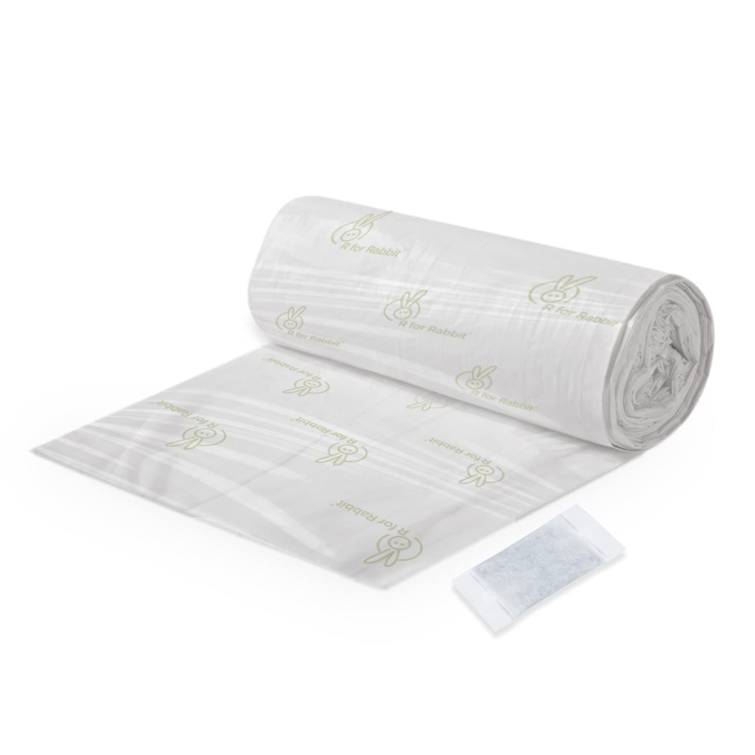 R for Rabbit Trash Bag with Carbon Filter | Diaper Bin Trashbag White | Biodegradable Trash Bag (Hygobin)