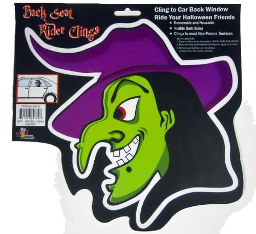Back Seat Rider Window Clings - Halloween Witch Decor - 2pack
