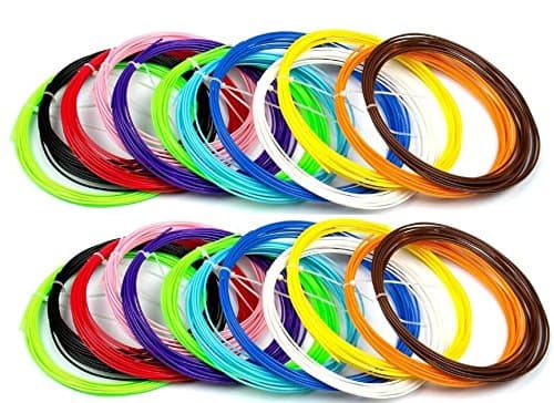 MtTimpCustoms 3D Pen Filament Refills, 1.75mm, PLA, Pack of 20 Colors, Glow in The Dark and Transparent Colors, 3 Glow in The Dark, 2 Transparent, 20 Feet Each, 400 Feet Total