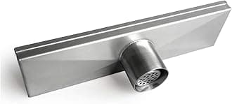 Neodrain 12-Inch Linear Shower Drain With 2-in-1 Flat & Tile insert Cover, Brushed 304 Stainless Steel Rectangle Shower Floor Drain,Floor Shower Drain With Hair Strainer