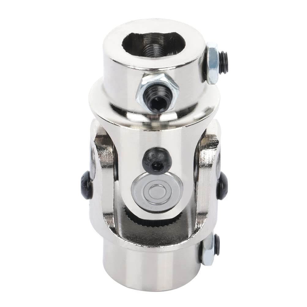 SCITOO 1" DD - 3/4" DD Steering Shaft Universal U-Joint Chrome Double, 127mm Working Angle 35 Degree