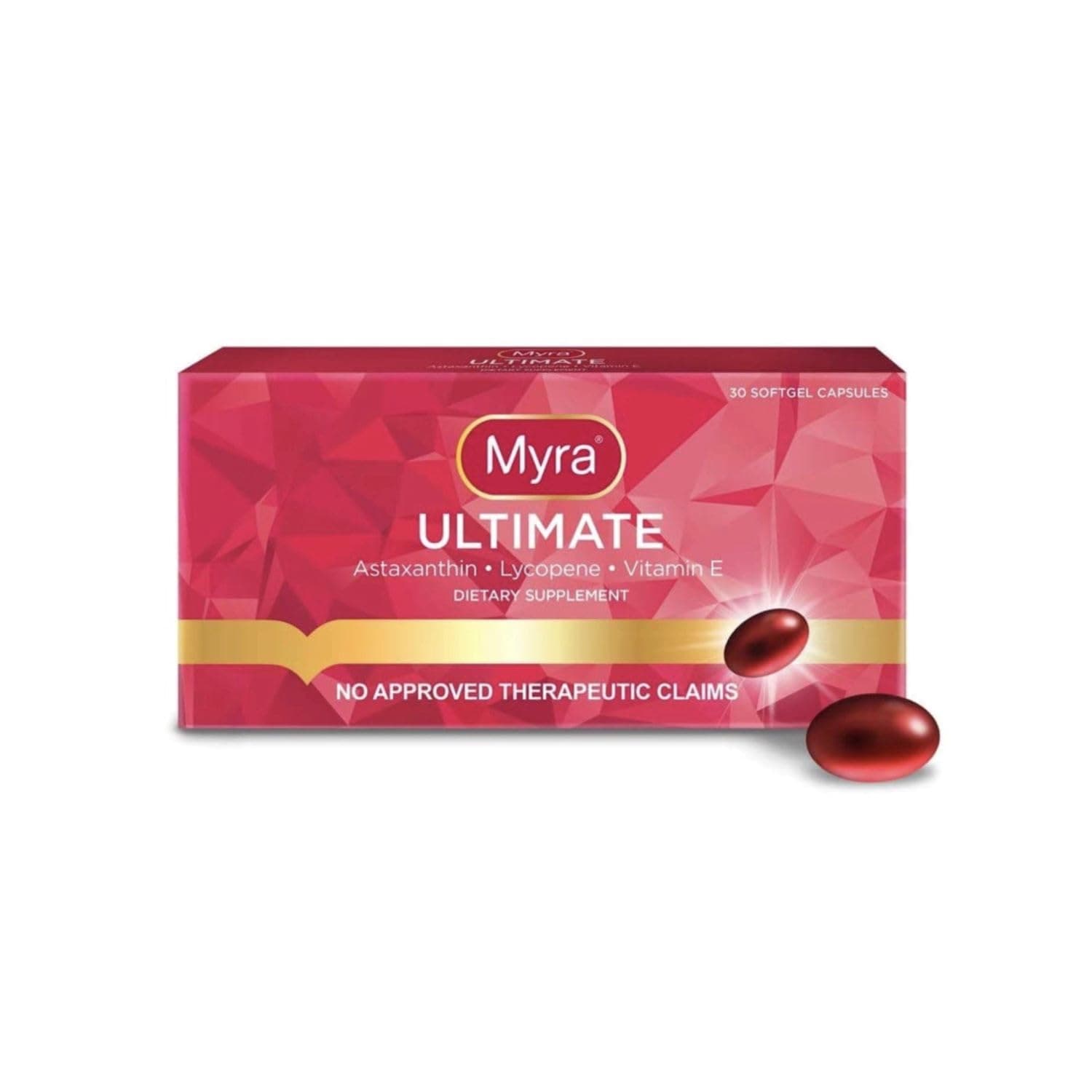 Myra Utimate Capsules: Astaxanthin, Lycopene and Vitamin E - 30 Softgel Capsules