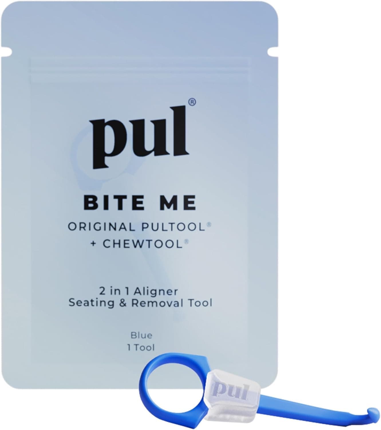 PUL 2-in-1 Clear Aligner Chew Tool & Removal Tool - Blue | Orthodontic Chewie + Remover Combo | Hygienic, Reusable, BPA-Free Dental Accessory for Invisalign | Pack of 1