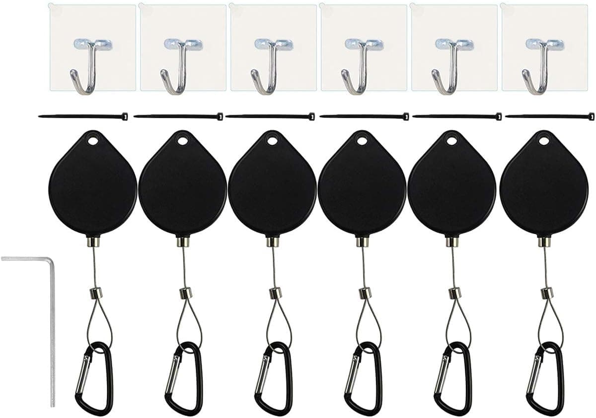VR Accessories Cable Management 6 Packs - Drill Free Retractable Ceiling Suspension System for HTC Vive/HTC Vive Pro Virtual Reality/Oculus Rift/PlayStation VR/Microsoft MR