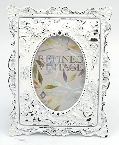 Concepts 4x6 White Flower Vintage Rustic Frame Distressed Picture Frames Decor