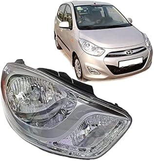 Heavy Quality Depon Head-Light Lamp Unit Assembly Without Bulb For Hyundaii I10 2011 To 2017 Type - 2 (Right Driver Side, Halogen)