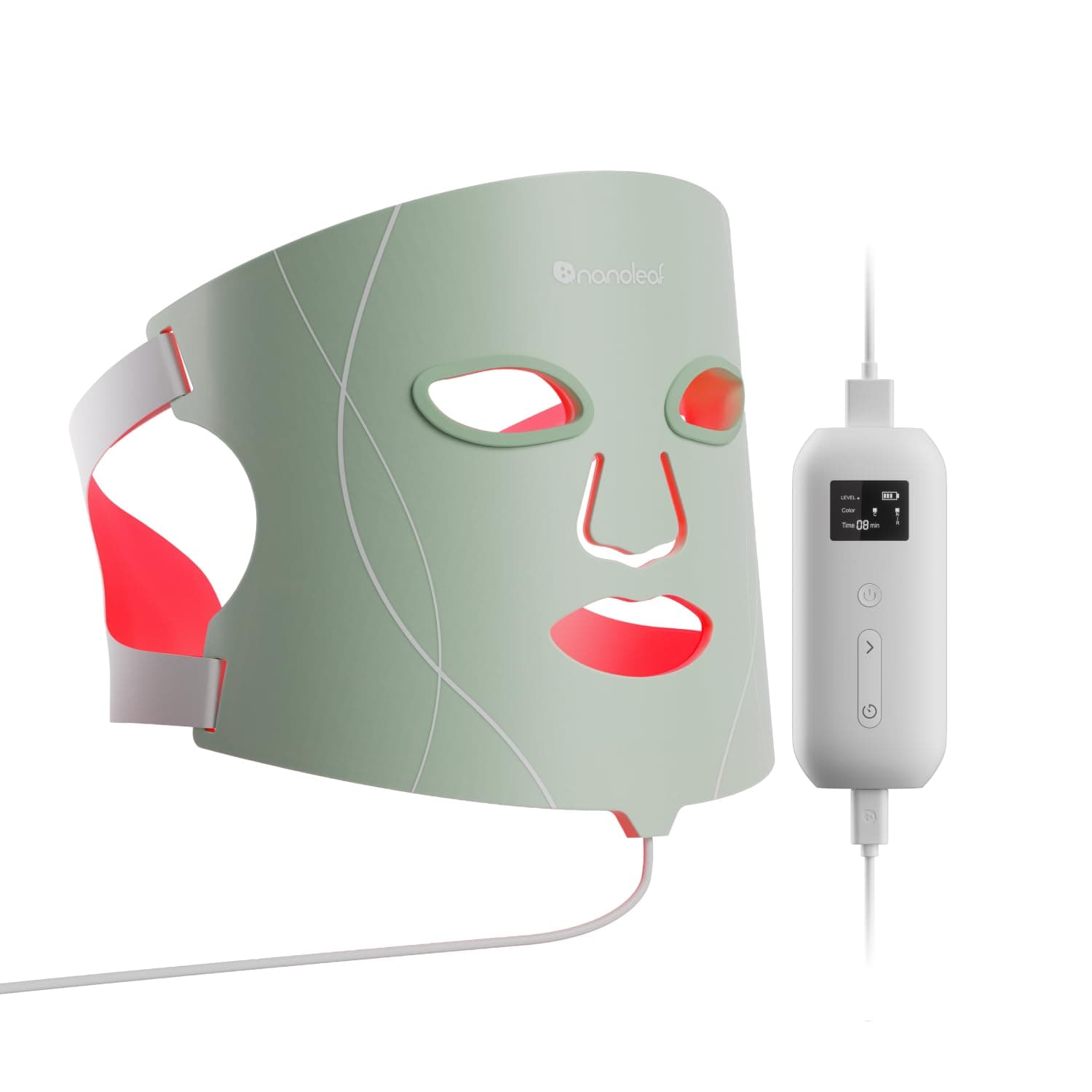 Nanoleaf FDA-Cleared LED Face Mask with 7 Light Therapy Modes - Professional Red, Blue & NIR Light Treatment Device for Wrinkles, Acne & Skin Rejuvenation - 432 LEDs, Rechargeable