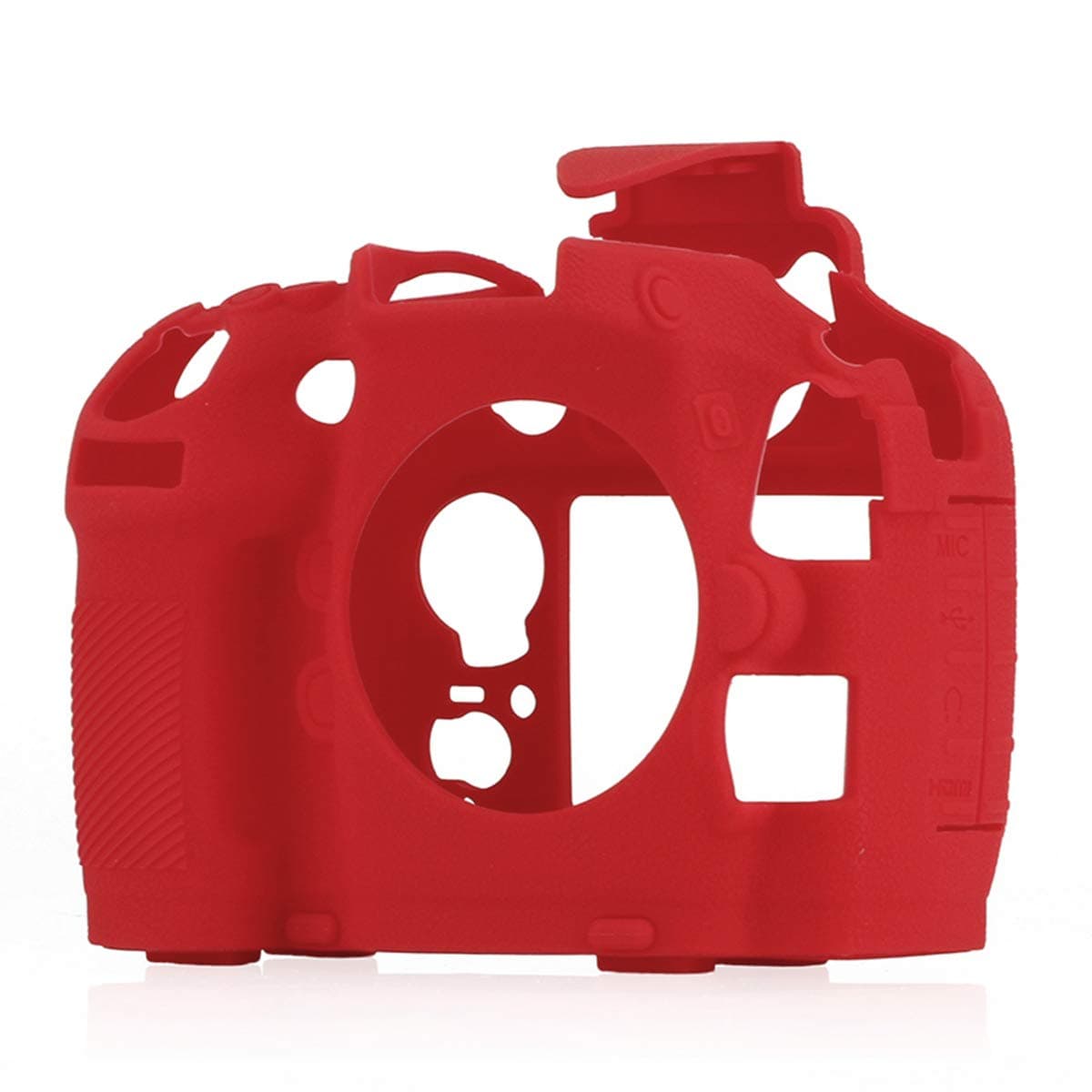Camera Case for Nikon D800 D800E - Silicone Protective DSLR Skin Cover, Detachable Cage, Shockproof, Dustproof (Red)
