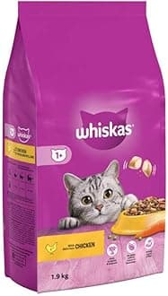 Whiskas 1+ Chicken 1.9kg Bag, Adult Cat Dry Food