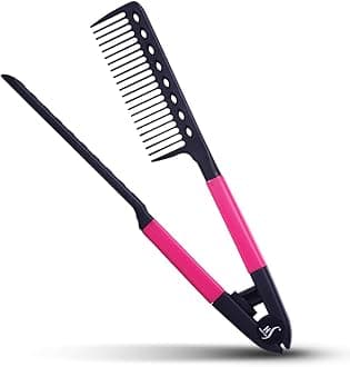 Herstyler Hair Straightening Comb - Straightener Comb for Flat Iron - Makes Styling Easy - Get Straight Hair in Minutes (Pink)