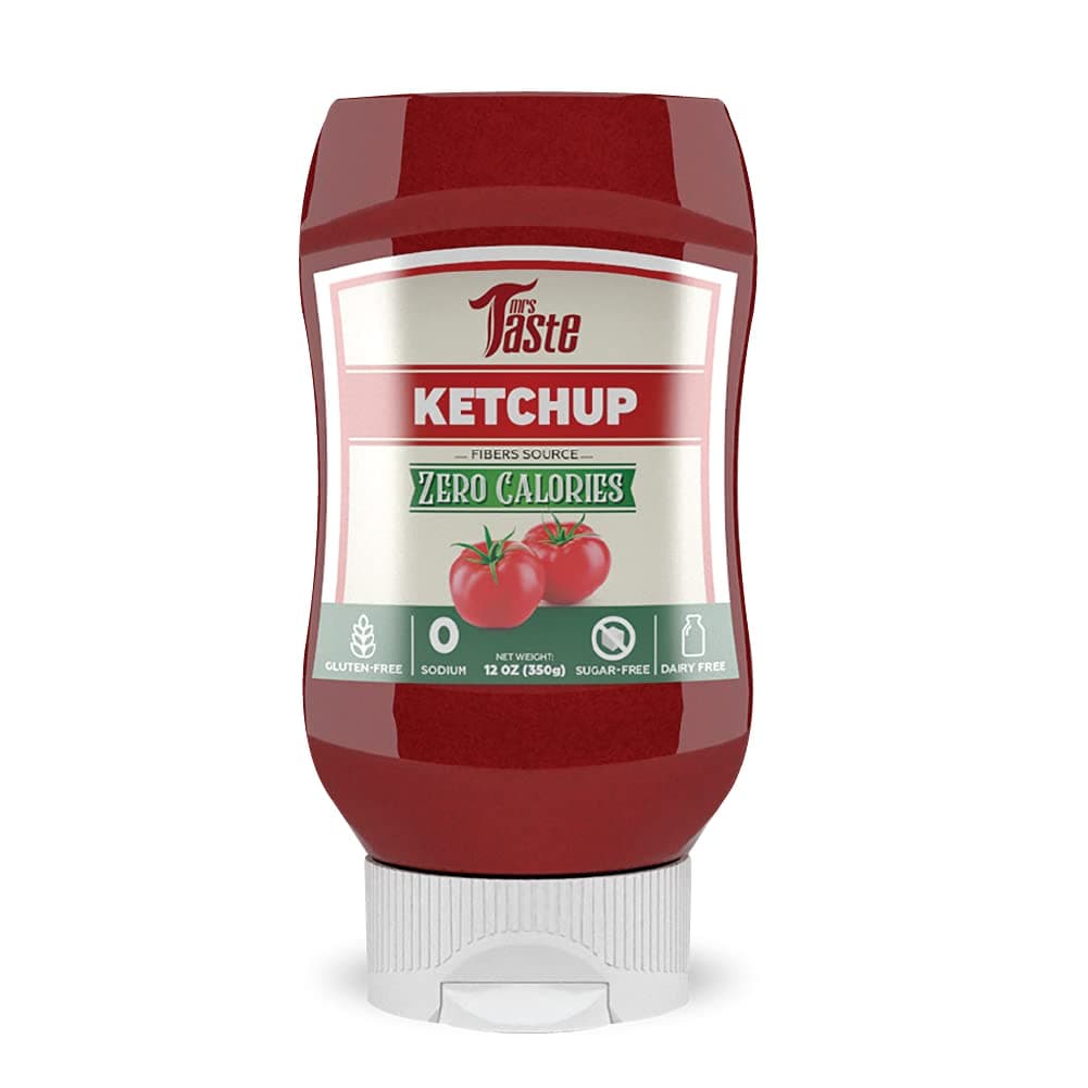 Mrs Taste Sugar Free Ketchup, Zero Calories, Zero Sodium, Zero Sugar, High Fiber, Keto Friendly, Paleo Friendly, Condiments and Sauces (12 oz, Ketchup)