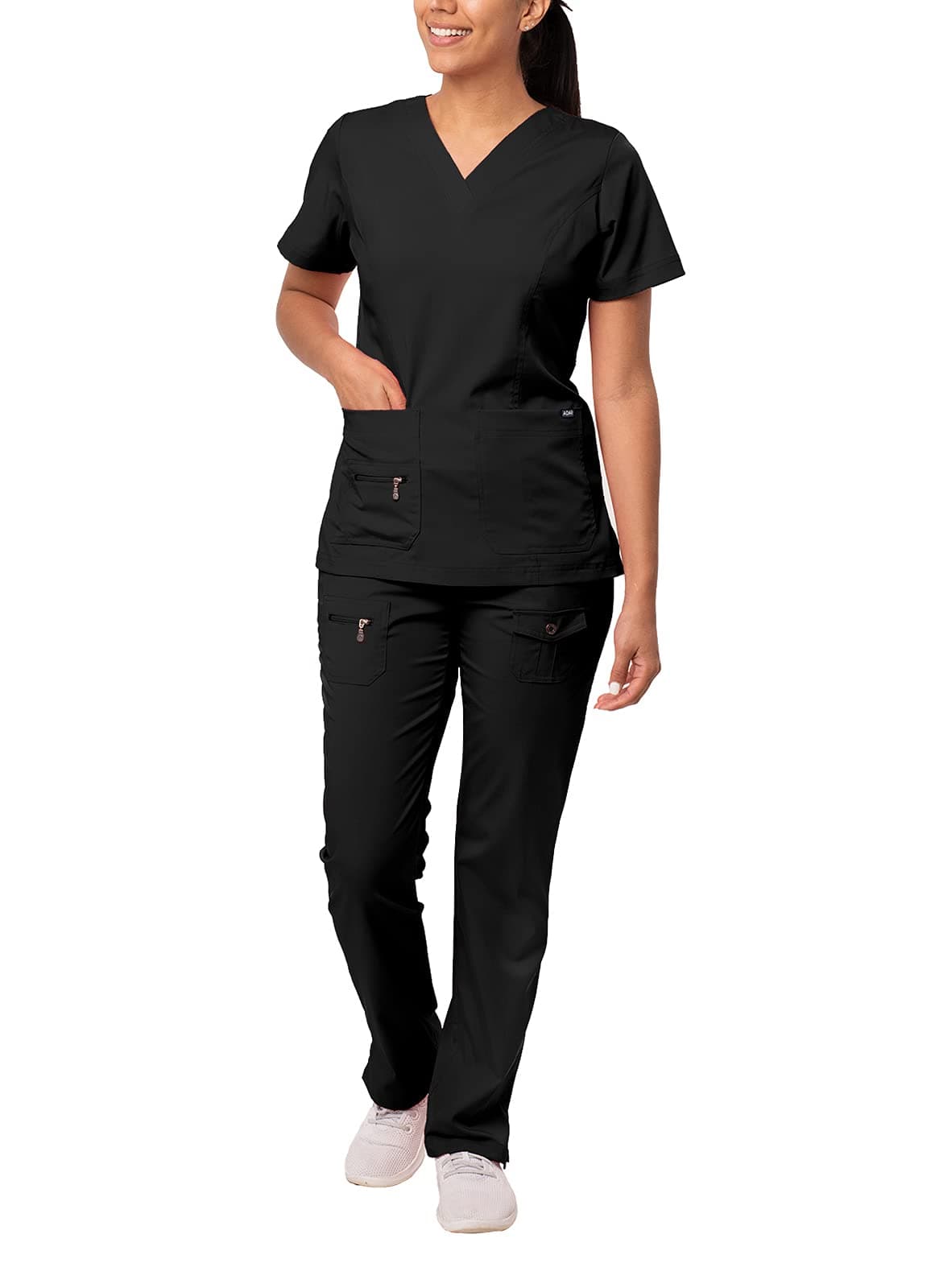 Adar UniformsAdar Pro Breakthrough Plus Scrub Set for Women - Enhanced V-Neck Top & Multi Pocket Pants