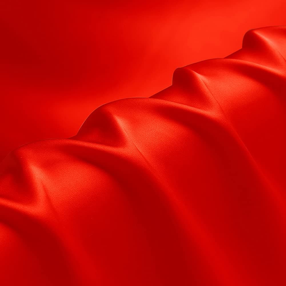 Lollipop Red 100% Pure Silk Fabric Solid Color Charmeuse Fabrics by The Pre-Cut 1 Yard for Sewing Apparel Width 44 inch