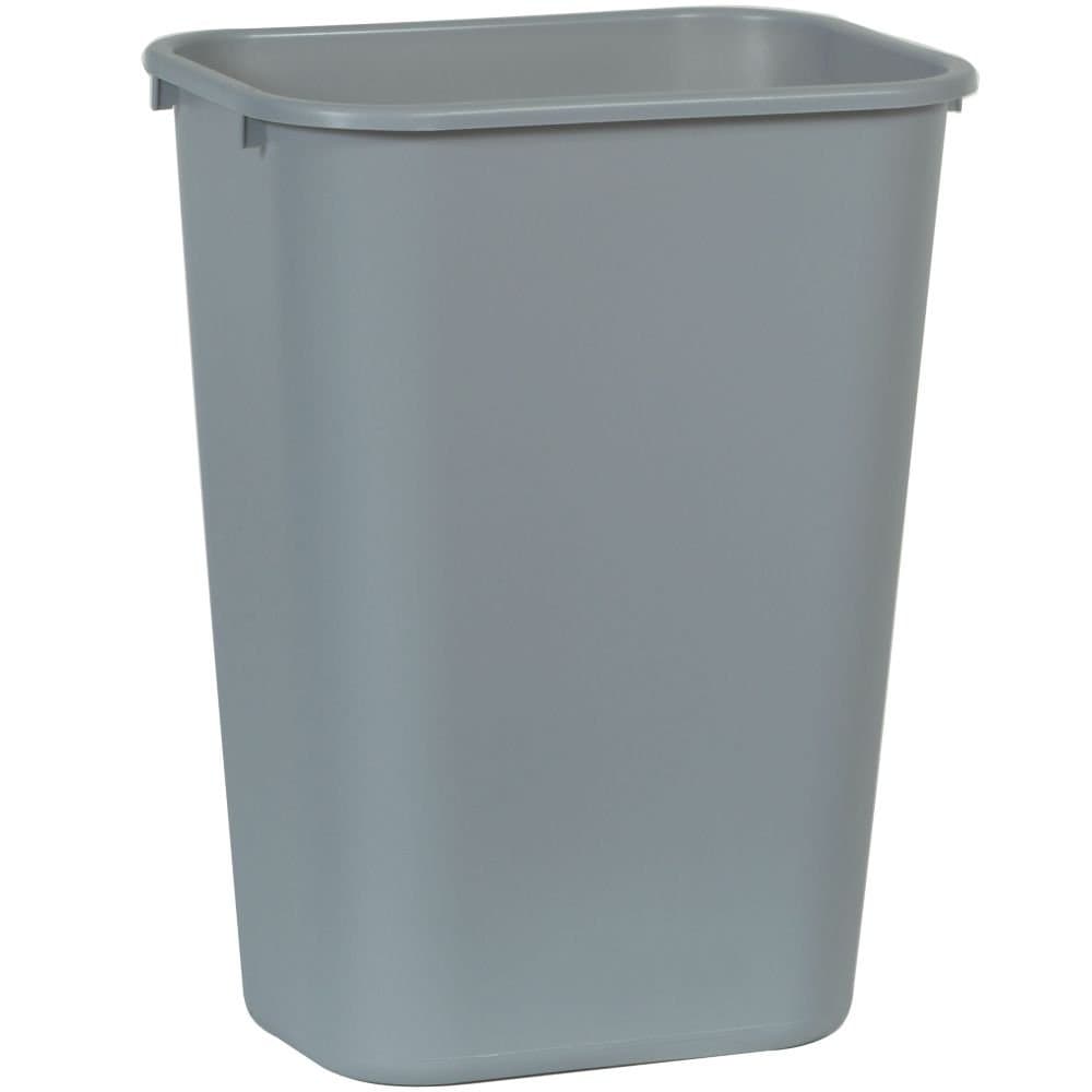 2957 LLDPE 10-Gallon Deskside Large Trash Can, Rectangular, 11" Width x 15-1/4" Depth x 19-7/8" Height, Gray
