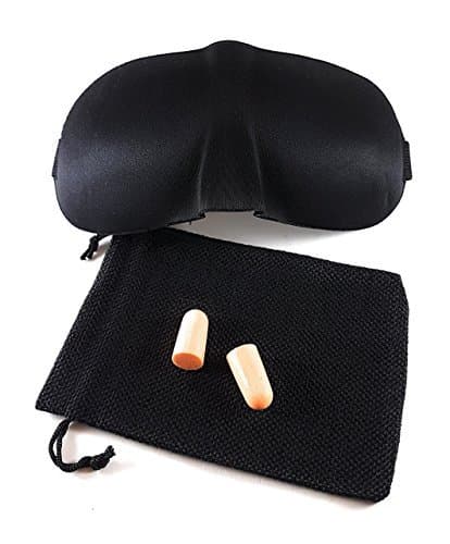 Sleep Eye Mask | 3D SONO DREAM Sleeping Mask | Sleeping aid | Blind fold Black Eye Mask - 2 Eye Masks, 2 Sets of earplugs and a Travel Pouch - Travel & Home