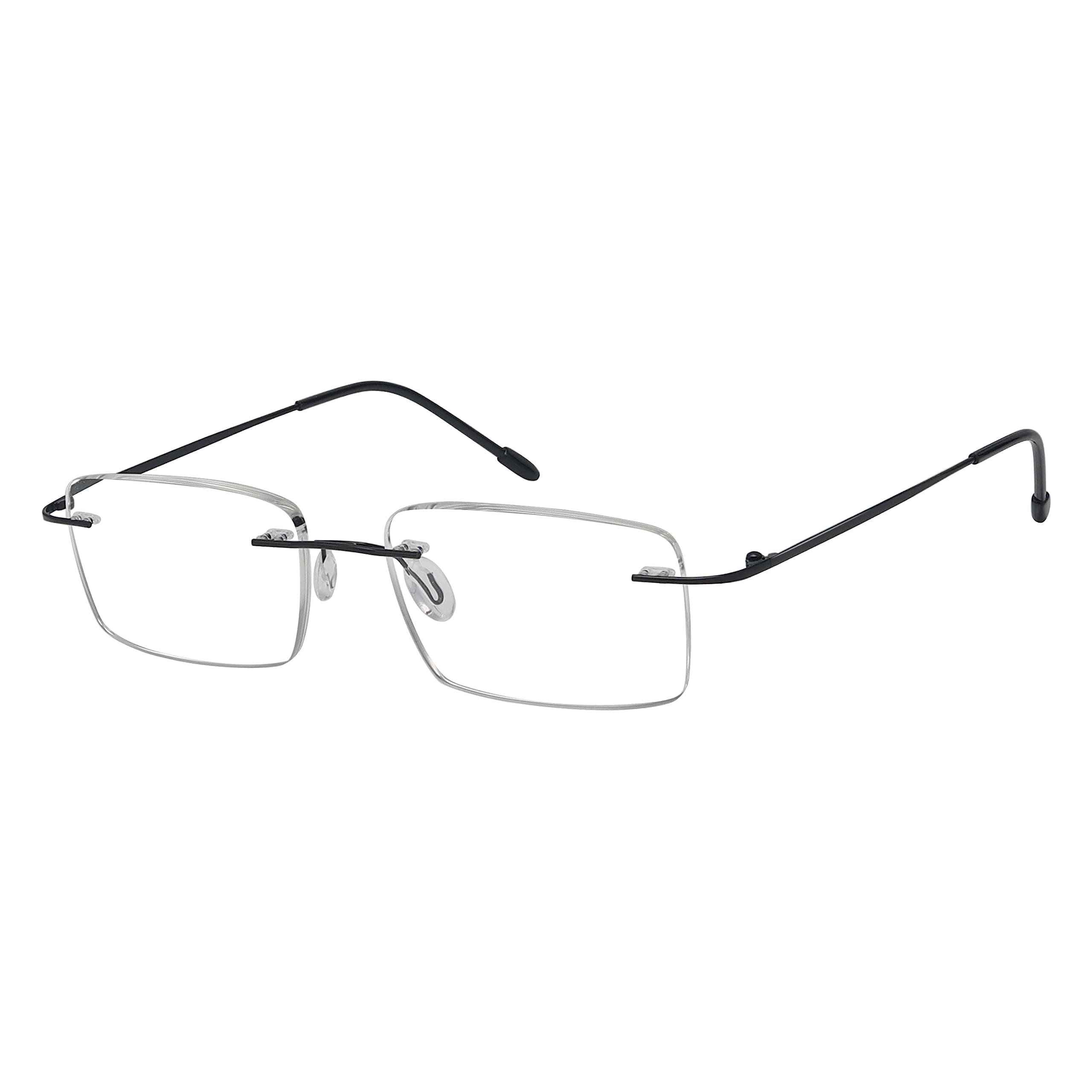 Eyekepper Frameless Reading Glasses for Men Reading - Rectangle Rimless Reader Eyeglasses Black