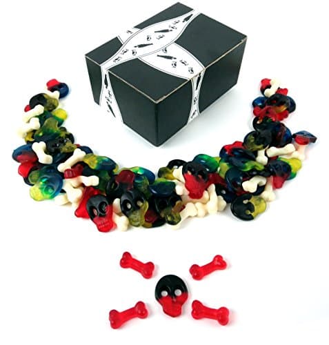 Gustaf's Skulls & Bones Gummy Candy, 2.2 lb bag in a BlackTie Box