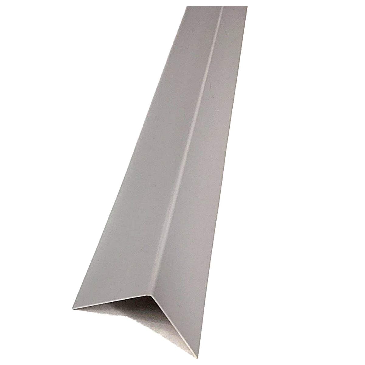 Light Gray Plastic PVC Corner 90 Degree 1 Meters Angle Trim Wall Edge Protector Various Sizes Cezar by TMW Profiles (10mm x 10mm x 1M)