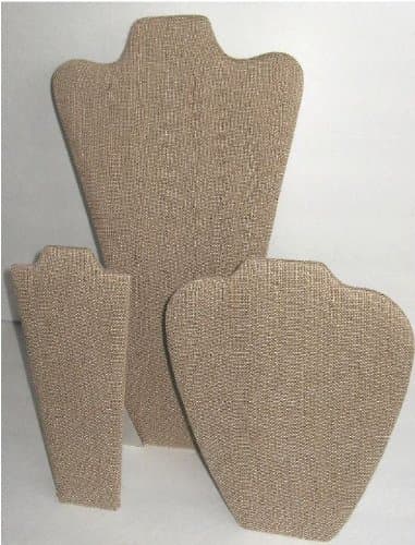 Linen-covered Padded Easel Necklace Display, 3 Styles, 6 Pack (2 of Each)