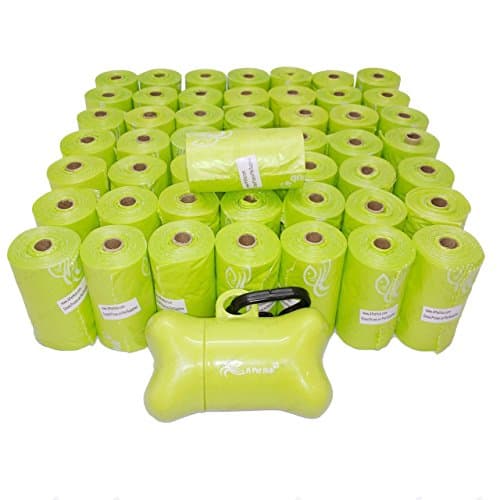 A Pet Hub 750-Count Scented Corn Base Pet Dog Waste Poop Bags with Free Leash Bone Dispenser