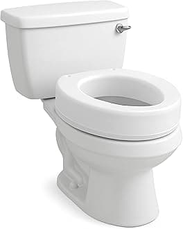 Carex Toilet Seat Riser, Round Raised Toilet Seat Adds 3.5 inches to Toilet Height, for Assistance Bending or Sitting, 300 Pound Weight Capacity Toilet Riser