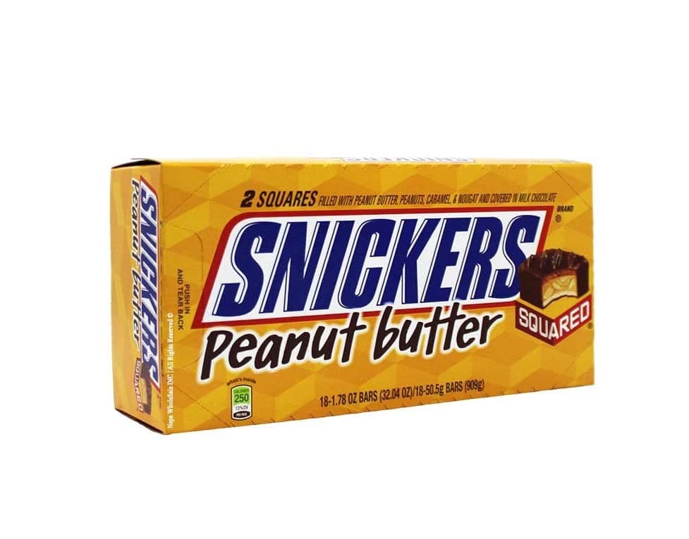 Peanut Butter Squared - On The Go Candy Bar Snack - 1.78 oz (Pack of 18)