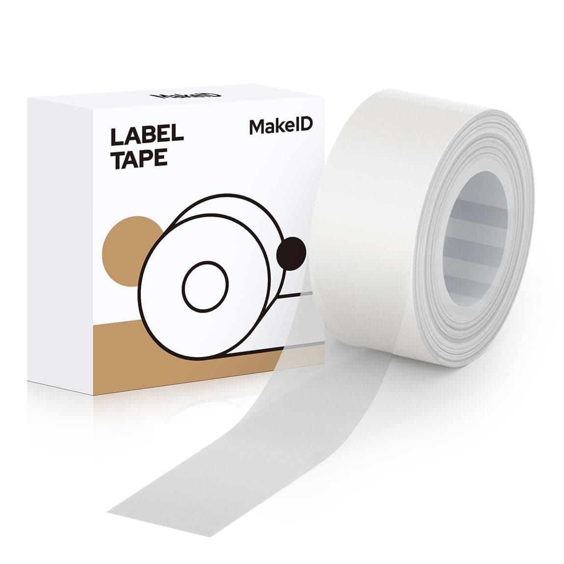 MakeID 0.63" x 13' Label Tape Compatible with MakeID Label Makers L1 Q1 E1 Refills Waterproof Laminated Custom Stickers Office Labels Replacement 16mm x 4m