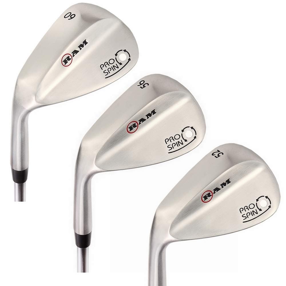 Ram Golf Pro Spin 3 Wedge Set - 52 Gap, 56 Sand, 60 Lob Wedges - Mens Left Hand