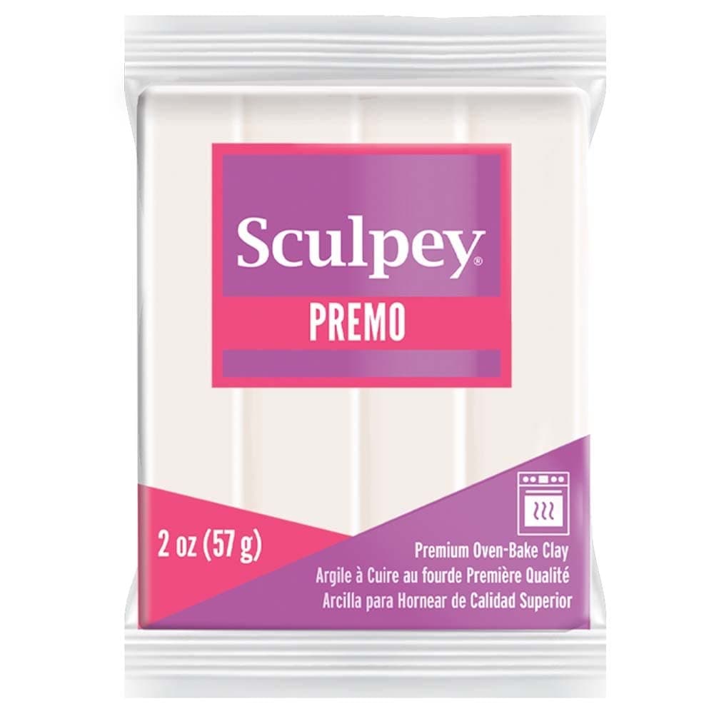Premo™ Polymer Oven-Bake Clay, White Translucent, Non Toxic, 2 oz. bar, Great for jewelry making, holiday, DIY, mixed media and more. Premium clay perfect for clayers and artists.