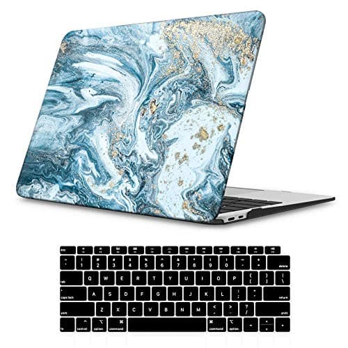 iLeadon MacBook Air 13 Inch Case 2020 2019 2018 Release A1932, Soft Touch Ultra Thin Hard Shell Cover for Apple Newest MacBook Air 13 Inch with Retina Display fits Touch ID, Gilding Marble