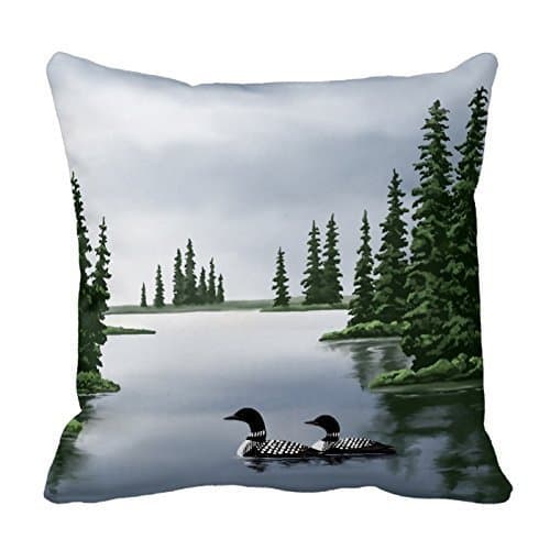 Generic Custom Common Loon Pillows Cotton Decorative Pillowcase 18inch Throw Pillowcase Cushion Cover Twin Sides
