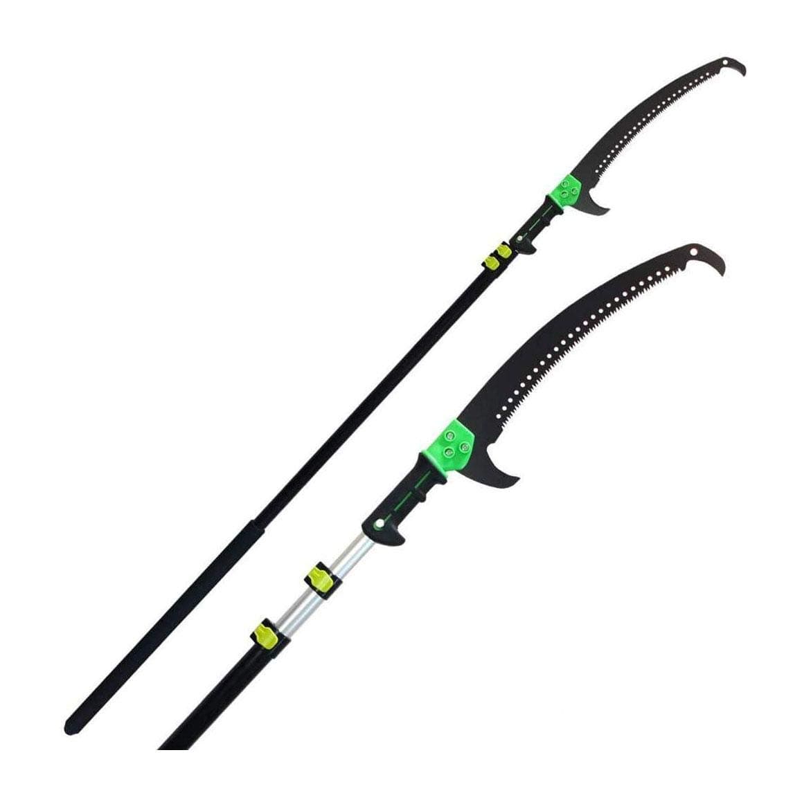 BGSFFTelescopic Pole Pruner with Sa Telescopic Cut Hold Snapper Pruner Long Reach Handle Upto 6M with Pruning Saw,20 FT