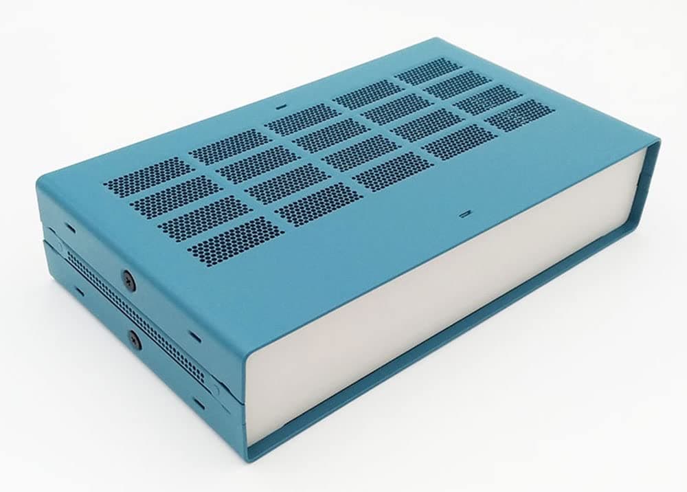 DIY Electronic Enclosure Box Case 1.5U 65 x 178 x 305 mm. Full Aluminum Blue