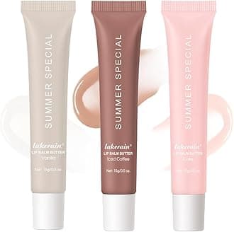3Pcs Summer Tinted Lip Butter Balm - Ultra-Hydrating, Nourishing Lip Care with Natural Ingredients, Soothes & Softens Dry Lips, Birthday Cake with Slight Shine (Vanilla+Coffee+Cake, 3Pcs)
