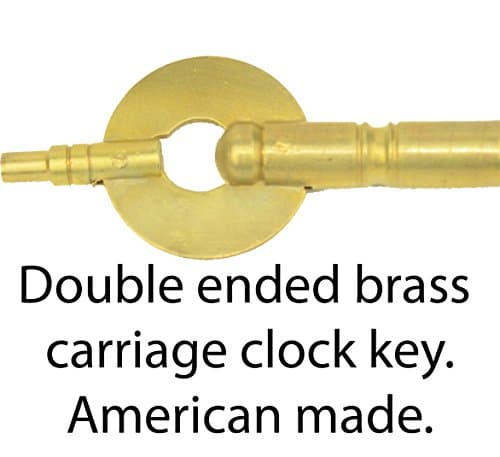 Double ended brass carriage clock key. 2.2mm/1.8mm. American made. WINDER WINDING KEY Service Parts