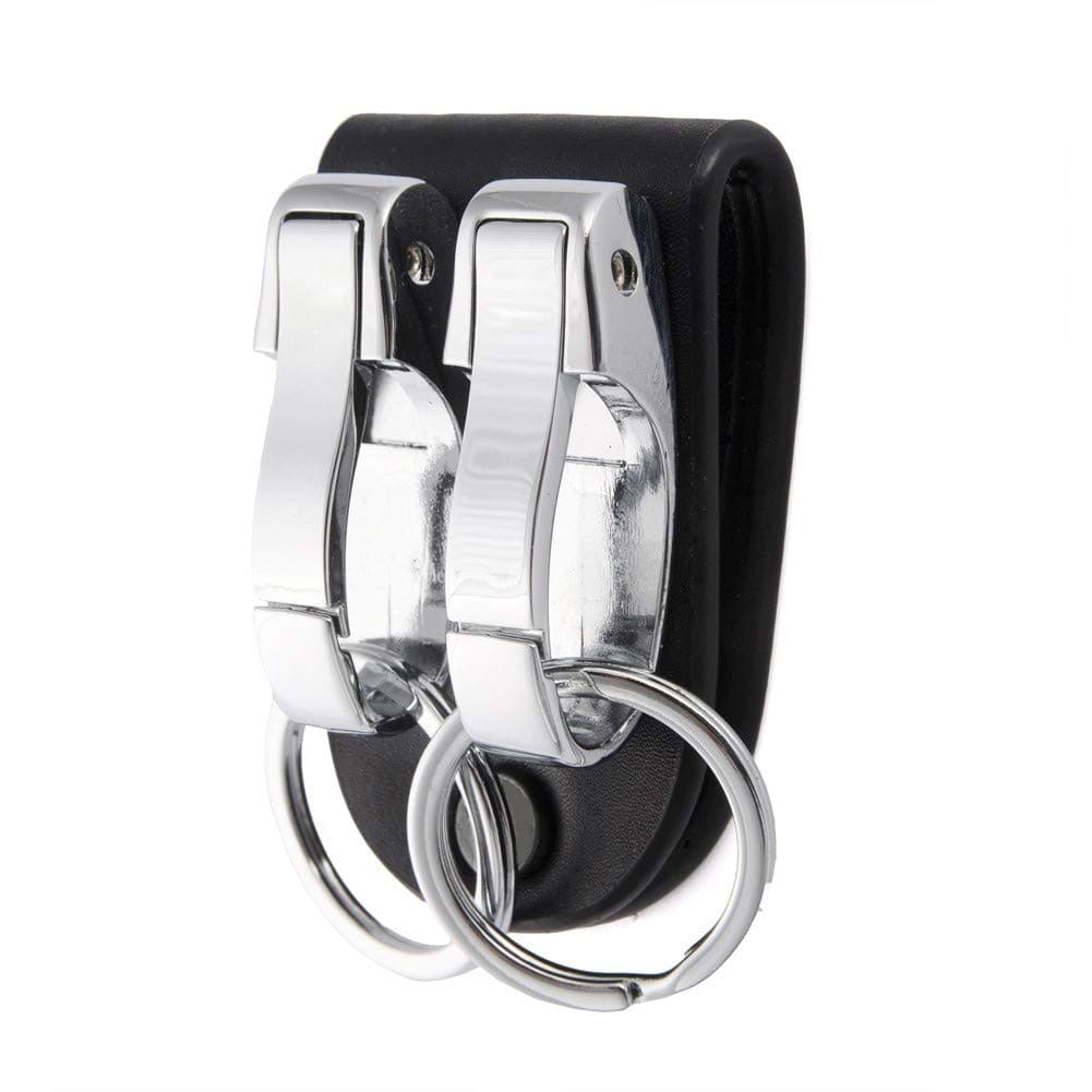 Leather Belt Loop Keychain with 2 Detachable Clips&Key Ring Belt Key Ring Holder Belt Key Chain