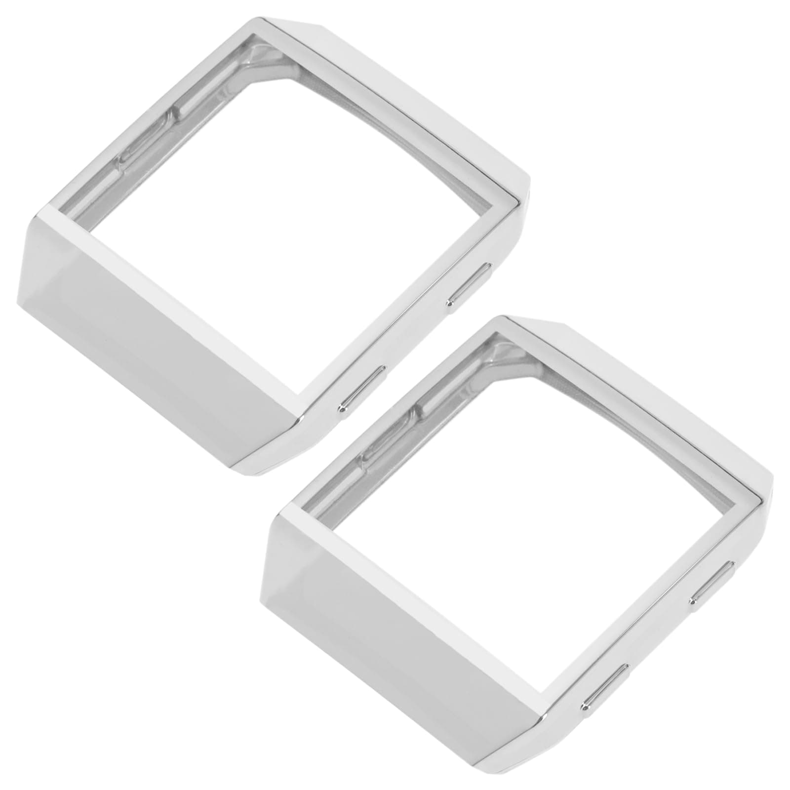 ECSiNG 2pcs Frame Protector for Smartwatch Compatible with Fitbit Ionic All Sides Protective Soft TPU Protector Frame Cover Replacement Accessory Silver