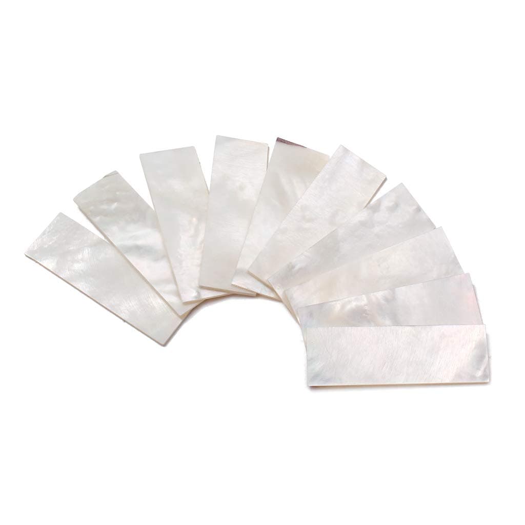 Guitar Inlay Material,Abalam Inlay Blank 10Pcs Flat Rectangle White Mother of Pearl Shell Blank Material for Guitar Banjo Mandolin Parts (GF122)
