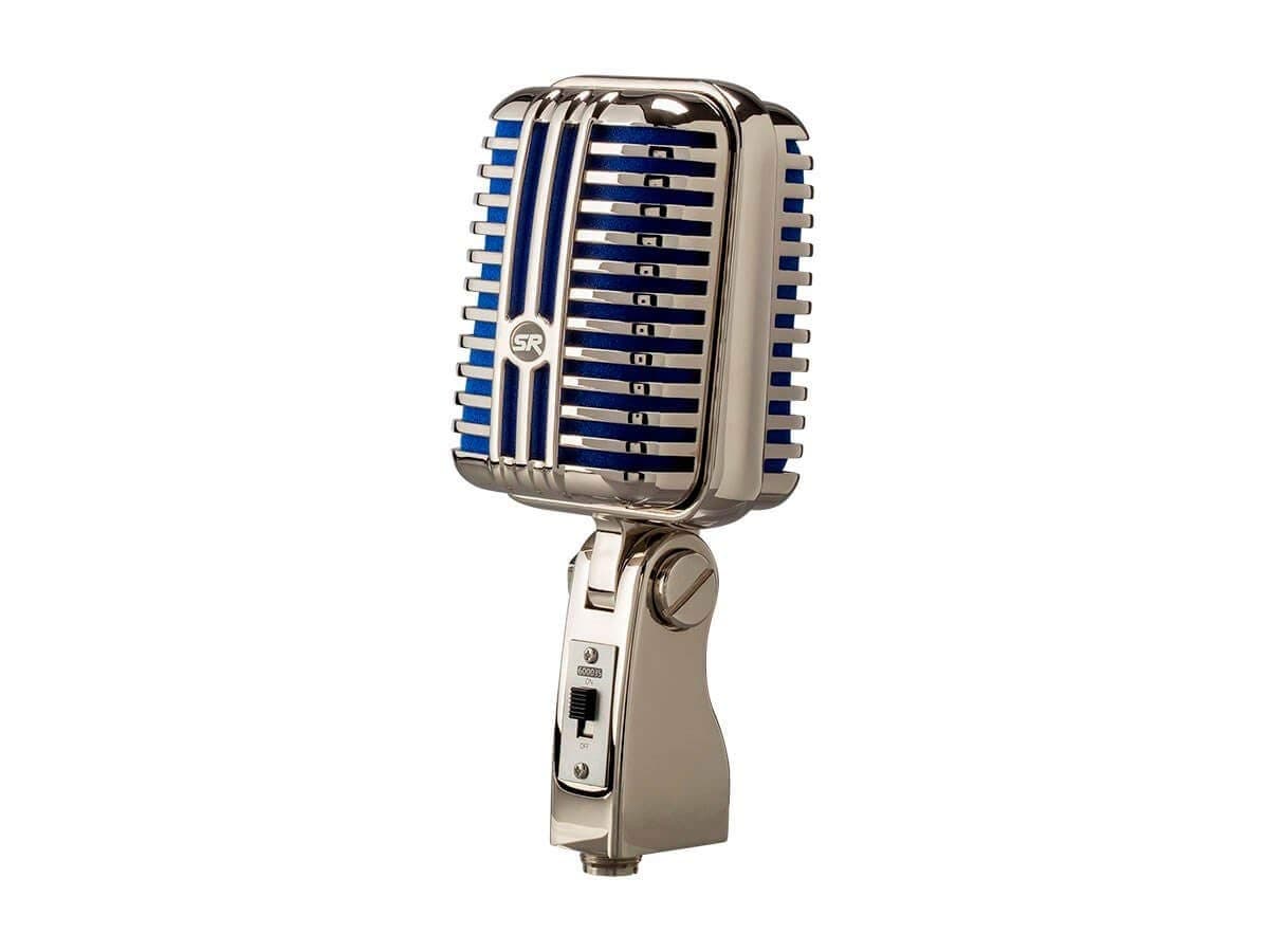 Memphis Blue Classic Dynamic Microphone - Unidirectional, Retro-Style with Pop-Free On/Off Switch and Protective Case - Stage Right Series