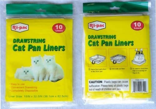 60 pieces drawstring cat pan liner for litter waste scoop disposal