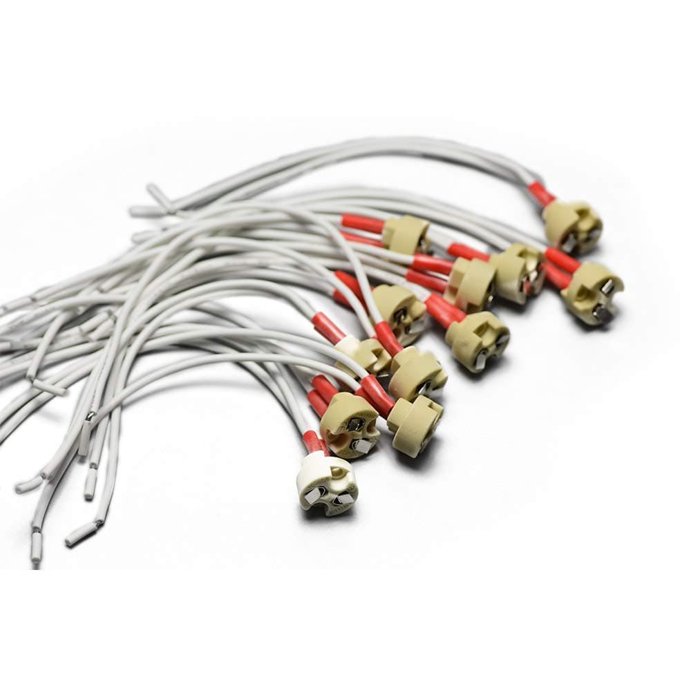 BrightRoom12pcs MR16 MR11 Led Bulb Holder Base Socket Wire Connector Lamp Socket Adapter,G4, GU5.3 Bi-Pin Ceramic Base Socket