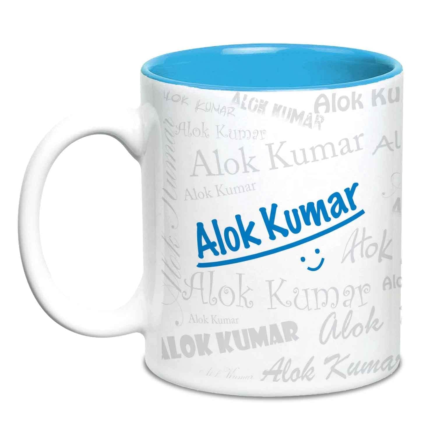 Hot Muggs Me Graffiti Mug - Alok Kumar Personalised Name Ceramic, 315ml, 1 Unit